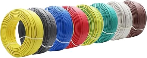 كابل إلكتروني PVC أحادي النواة - 0.75 مم²/18AWG سلك نحاسي نقي، لفة 100 متر، RV (أصفر) in Kuwait