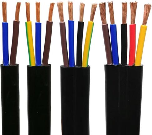 TVVB Flat Cable 2/3/4/5 Core (0.75-6MM²) - Flexible Elevator & Electric Door Driving for Control Systems(1.0 mm2-17 AWG,4 cores 1m) in Kuwait