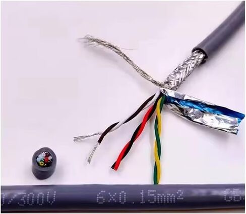 كابل زوج ملتوي محمي 2/4/6/8 Core RVSP - 5 متر، نحاس مصبوغ (24AWG/26AWG)، لسلك إشارة الاتصالات 485 (8 Core 26AWG 5M رمادي) in Kuwait