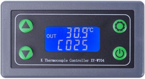 DONGKER XY-WT04 ترموستات رقمي لدرجة الحرارة العالية، -99-999 درجة مئوية 1 متر K- نوع مستشعر درجة الحرارة الحراري شاشة LCD 10A وحدة تحكم في مفتاح التتابع in Kuwait