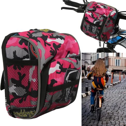 Pink Riding Bag Front Bike Handlebar Bag Multifunctional Cycling Hanging Pouch for Electric Vehicle Bicycle Motorcycle Tricycle 7.4x5.5x3.5in in Kuwait