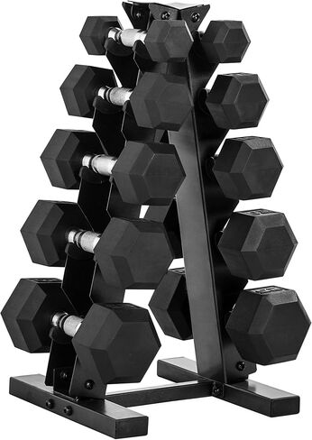 CAP Barbell 150 Lb Dumbbell Set with Vertical A-Frame Rack, Carbon in Kuwait