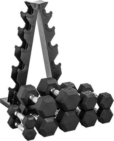 CAP Barbell 150 Lb Dumbbell Set with Vertical A-Frame Rack, Carbon in Kuwait