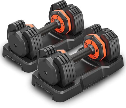 LEEKEY Adjustable Dumbbells, Dumbbells with Anti-Slip Handle for Exercise & Fitness Fast Adjust Weight, Innovative Workout Equipment, Dumbbell Set Adjustable Weight in Kuwait