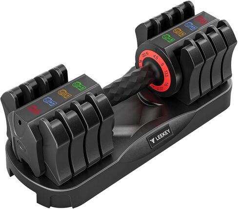 LEEKEY Adjustable Dumbbells, Dumbbells with Anti-Slip Handle for Exercise & Fitness Fast Adjust Weight, Innovative Workout Equipment, Dumbbell Set Adjustable Weight in Kuwait