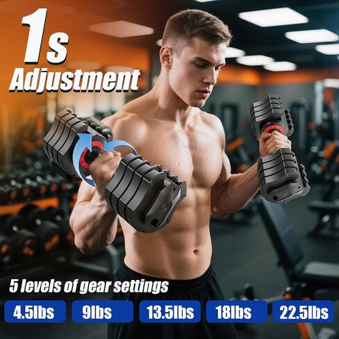 LEEKEY Adjustable Dumbbells, Dumbbells with Anti-Slip Handle for Exercise & Fitness Fast Adjust Weight, Innovative Workout Equipment, Dumbbell Set Adjustable Weight in Kuwait