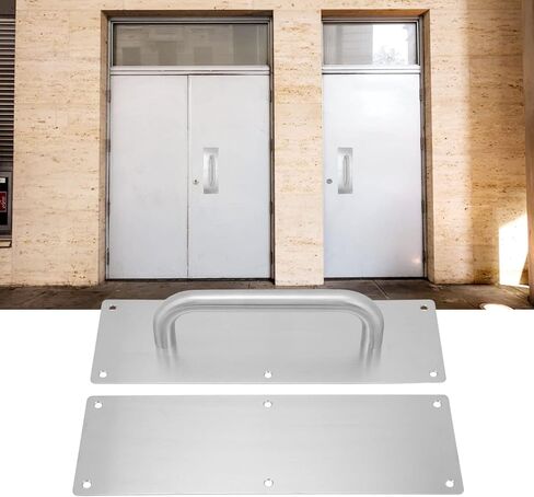 Stainess Steel Door Handle, Pull and Push Plate with Screws Heavy Duty Gate Handle Bar Door Push Plates for Home Office Warehouse Public ﻿ in Kuwait