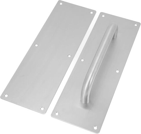 Stainess Steel Door Handle, Pull and Push Plate with Screws Heavy Duty Gate Handle Bar Door Push Plates for Home Office Warehouse Public ﻿ in Kuwait
