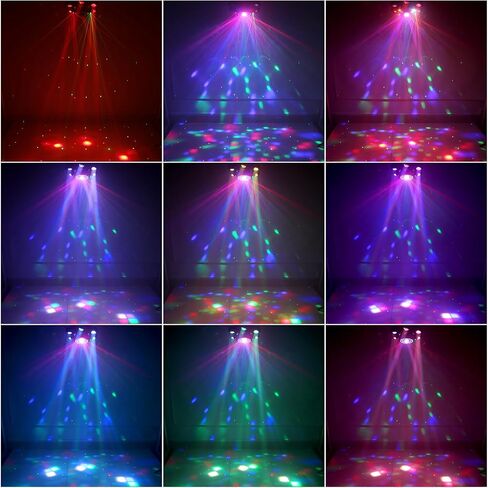 رأس DJ Light المتحرك: 150 وات 6 أذرع متعددة التأثيرات - مرآة ثلاثية الأبعاد + كرة ديسكو + R&G Starry + ستروب - التحكم في صوت DMX عن بعد - مخطط الحفلات سهل الإعداد لأداء فرقة العرض المباشر لنادي المسرح in Kuwait