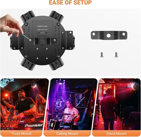 رأس DJ Light المتحرك: 150 وات 6 أذرع متعددة التأثيرات - مرآة ثلاثية الأبعاد + كرة ديسكو + R&G Starry + ستروب - التحكم في صوت DMX عن بعد - مخطط الحفلات سهل الإعداد لأداء فرقة العرض المباشر لنادي المسرح in Kuwait