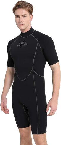 Shorty Wetsuit Mens,3/2mm Back Zipper Diving Suits for Water Sports in Kuwait