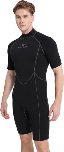 Shorty Wetsuit Mens,3/2mm Back Zipper Diving Suits for Water Sports in Kuwait