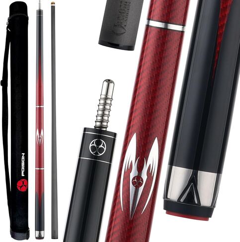لعبة Poison by Predator Maelith Pool Cue مع عمود من ألياف الكربون وحقيبة عصا in Kuwait