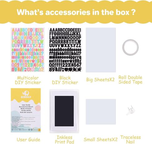 Beboan Inkless Hand and Stagprint Kit ، طقم البصمة للأطفال مع عدم وجود وسادة حبر ملمس نظيفة ، وإطارات تذكار للأطفال وملصقات DIY ، وهدايا الأطفال المخصصة ، ومجموعة طباعة الكلاب in Kuwait