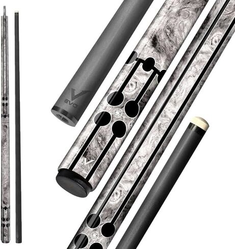 EVO Valkyrie Carbon Fiber Break & Jump Cue - Break&Jump Billiard Stick with 13.5mm White Bakelite Tip, Radial 3/8-8 Joint, Wrapless Design, 19-21 oz Break&Jump Cue in Saudi Arabia