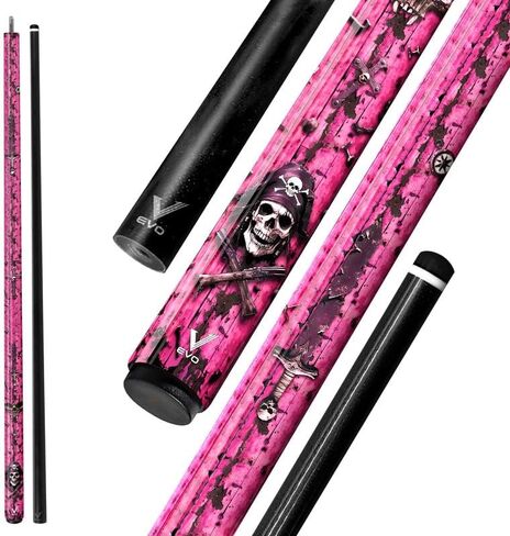 EVO Pirates Pool Cue Stick, Low Deflection Professional Pool Stick for Adults 12.5mm Tip, Billiard Cue Sticks with 5/16-18 Joint, Carbon Composite Butt, Wrapless Handle in Saudi Arabia