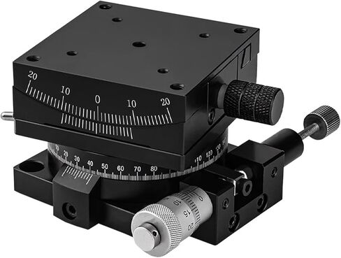 COYEUX Manual Goniometer Stage, 60x60mm Optical Positioning Sliding Table, with Scale Ruler, ±20° Tilt Range for Optical Calibration, Microscope and Semiconductor Testing Equipment in Kuwait