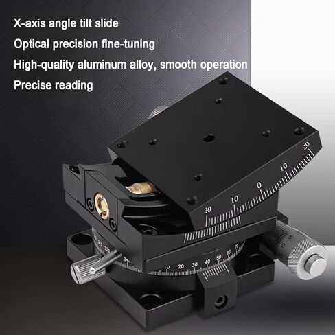 COYEUX Manual Goniometer Stage, 60x60mm Optical Positioning Sliding Table, with Scale Ruler, ±20° Tilt Range for Optical Calibration, Microscope and Semiconductor Testing Equipment in Kuwait