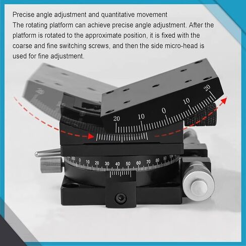 COYEUX Manual Goniometer Stage, 60x60mm Optical Positioning Sliding Table, with Scale Ruler, ±20° Tilt Range for Optical Calibration, Microscope and Semiconductor Testing Equipment in Kuwait