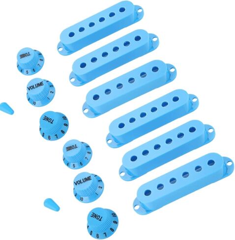 Single Winding Pickup Covers - ABS 48mm 50mm 52mm Electric Guitar Pickup Cover 2 Volume 4 Tone Switch Knobs Tip Cap for Electric Guitar Bass(Blue) in Kuwait