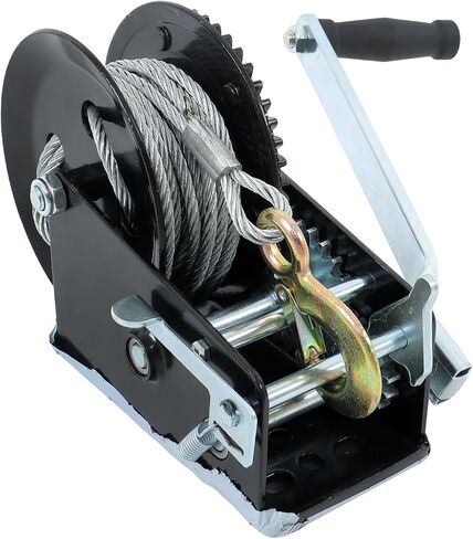 findmall Heavy Duty Hand Winch with 33ft Galvanized Steel Cable 4:1/8:1 26mm Hook Bidirectional Ratchet 3500 lbs (1.5 Ton) Pulling Capacity for Boat Trailer, ATV, Tractor in Kuwait