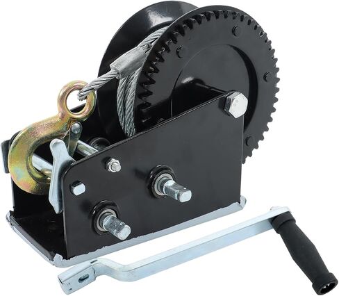 findmall Heavy Duty Hand Winch with 33ft Galvanized Steel Cable 4:1/8:1 26mm Hook Bidirectional Ratchet 3500 lbs (1.5 Ton) Pulling Capacity for Boat Trailer, ATV, Tractor in Kuwait