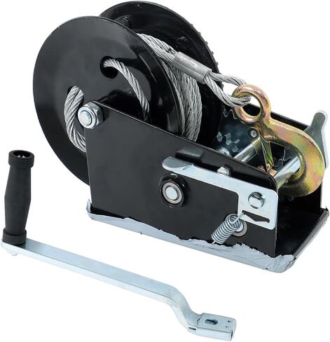 findmall Heavy Duty Hand Winch with 33ft Galvanized Steel Cable 4:1/8:1 26mm Hook Bidirectional Ratchet 3500 lbs (1.5 Ton) Pulling Capacity for Boat Trailer, ATV, Tractor in Kuwait