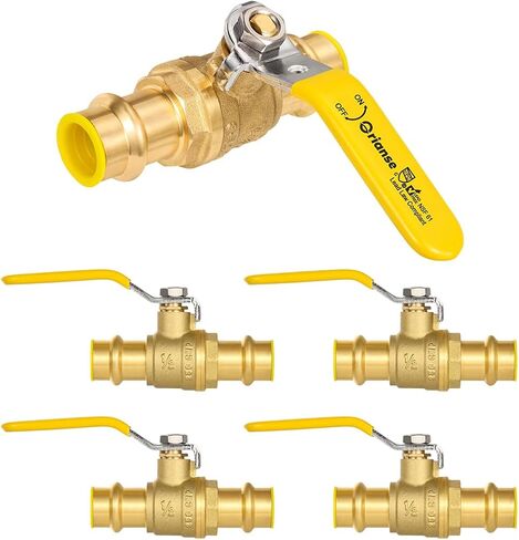 5 عبوات 1/2 بوصة اضغط X Press Copper Pro اضغط على صمام كروي مع تصريف، عالي التحمل، 1/4- صمام كروي لإيقاف المنفذ بالكامل لتوصيل أنابيب النحاس in Kuwait