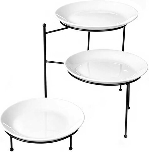 Pizza Stand, 3 Tier Pizza Rack for Party, Adjustable Pizza Serving Tray Stand with Flexible Arrangement, Sturdy Metal Pizza Display Stand for Dessert Table, Events, Home, Kitchen Use (No Plates Included) in Kuwait