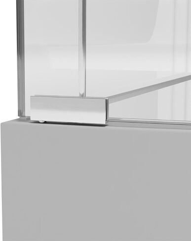 23" Glass Display Case w/Top Lights, Wheels, Adjustable Shelves, Locking - Silver in Kuwait