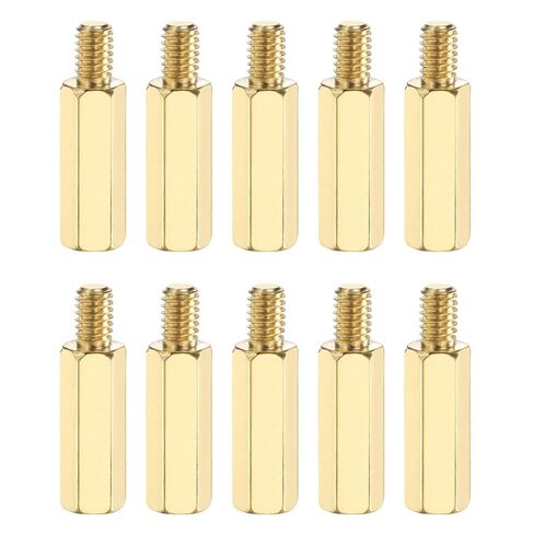 PATIKIL 10 Pcs Male to Female Thread Spacer Screws M2.5 x 25mm + 6mm Brass Hex Standoff PCB Motherboard Spacer Screw Nut for Drone Quadcopter Computer Electronic Projects Circuit Board in Kuwait