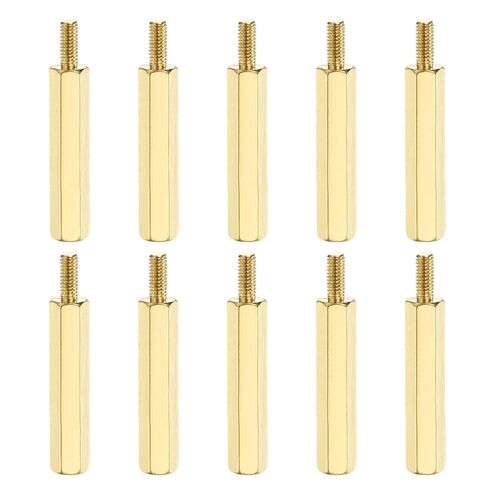PATIKIL 10 Pcs Male to Female Thread Spacer Screws M2.5 x 25mm + 6mm Brass Hex Standoff PCB Motherboard Spacer Screw Nut for Drone Quadcopter Computer Electronic Projects Circuit Board in Kuwait