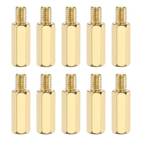 PATIKIL 10 Pcs Male to Female Thread Spacer Screws M2.5 x 25mm + 6mm Brass Hex Standoff PCB Motherboard Spacer Screw Nut for Drone Quadcopter Computer Electronic Projects Circuit Board in Kuwait