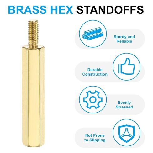 PATIKIL 10 Pcs Male to Female Thread Spacer Screws M2.5 x 25mm + 6mm Brass Hex Standoff PCB Motherboard Spacer Screw Nut for Drone Quadcopter Computer Electronic Projects Circuit Board in Kuwait