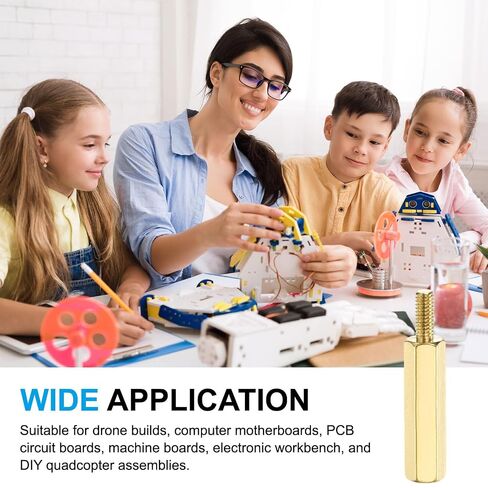 PATIKIL 10 Pcs Male to Female Thread Spacer Screws M2.5 x 25mm + 6mm Brass Hex Standoff PCB Motherboard Spacer Screw Nut for Drone Quadcopter Computer Electronic Projects Circuit Board in Kuwait