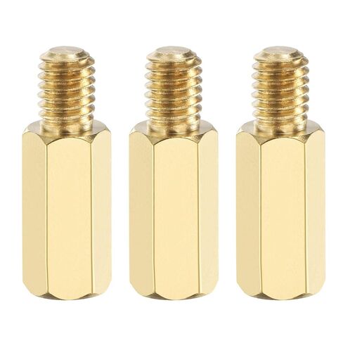 PATIKIL 10 Pcs Male to Female Thread Spacer Screws M2.5 x 25mm + 6mm Brass Hex Standoff PCB Motherboard Spacer Screw Nut for Drone Quadcopter Computer Electronic Projects Circuit Board in Kuwait