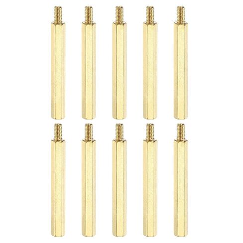 PATIKIL 10 Pcs Male to Female Thread Spacer Screws M2.5 x 25mm + 6mm Brass Hex Standoff PCB Motherboard Spacer Screw Nut for Drone Quadcopter Computer Electronic Projects Circuit Board in Kuwait