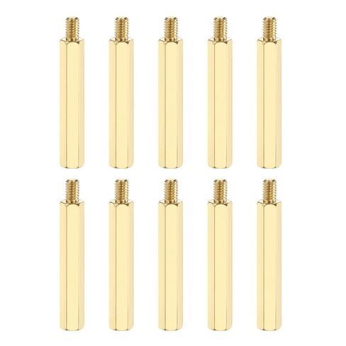 PATIKIL 10 Pcs Male to Female Thread Spacer Screws M2.5 x 25mm + 6mm Brass Hex Standoff PCB Motherboard Spacer Screw Nut for Drone Quadcopter Computer Electronic Projects Circuit Board in Kuwait
