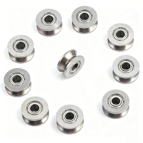 Stainless V Bearing Grooved Mini Pulley Wheels Rollerball Pulley for Rail Track Linear Motion System 4x13x6mm 10pcs in Kuwait
