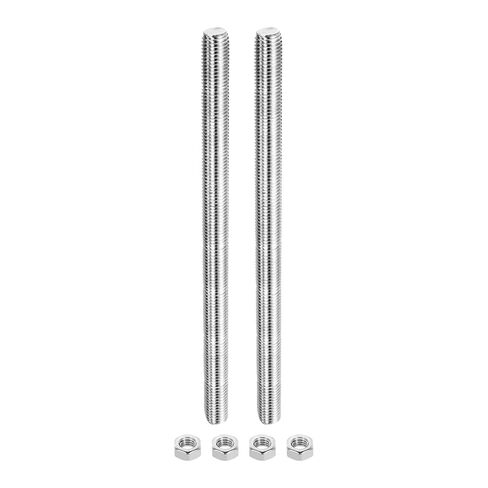 MECCANIXITY 2Pack M8 x 200mm قضيب ملولب بالكامل مع 4 عبوات صواميل سداسية، 1.25 مم درجة الخيط 304 من الفولاذ المقاوم للصدأ قضبان ملولبة لليد اليمنى ترصيع لمرساة البراغي والمشابك والشماعات على شكل حرف U in Kuwait