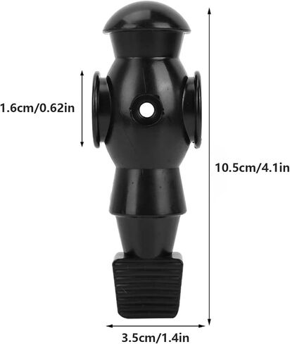2Pcs Foosball Replacement Players, 4.1 x 1.4in Table Soccer Men Player Replacement, Plastic Soccer Player Part with 0.62in Hole for 0.6in Operating Rod Table Football Games, Black in Kuwait