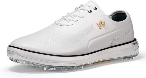 ACEWAYS Wide-Fit Waterproof Spiked Golf Shoes for Men, Lightweight Comfortable Non-Slip Golf Sneakers in Kuwait