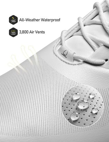 ACEWAYS Wide-Fit Waterproof Spiked Golf Shoes for Men, Lightweight Comfortable Non-Slip Golf Sneakers in Kuwait