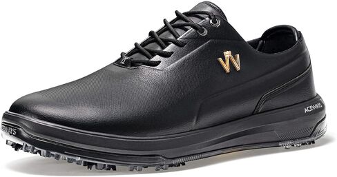 ACEWAYS Wide-Fit Waterproof Spiked Golf Shoes for Men, Lightweight Comfortable Non-Slip Golf Sneakers in Kuwait