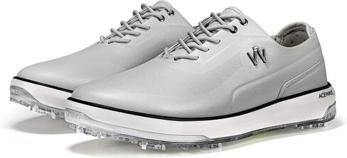 ACEWAYS Wide-Fit Waterproof Spiked Golf Shoes for Men, Lightweight Comfortable Non-Slip Golf Sneakers in Kuwait
