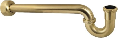Kingston Brass CC6187 1-1/4" P-Trap with Box Flange, 18" Length, 18 Gauge, Brushed Brass in Kuwait