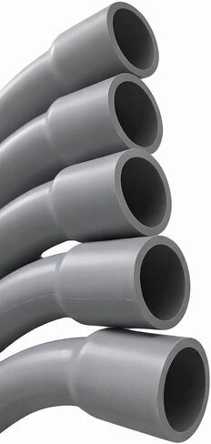 3/4 Inch PVC Conduit 45 Degree Sweep Elbow, Heavy-Duty Electrical Conduit Fitting for Underground & Outdoor Use, 5 Pack in Kuwait