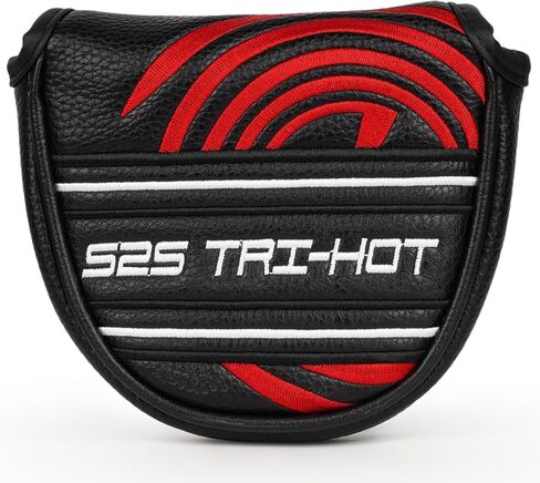 غطاء مضرب مطرقة مركزية، غطاء رأس مضرب إغلاق مغناطيسي لـ Odyssey Golf S2S Tri Hot Putter، أسود/أحمر in Kuwait
