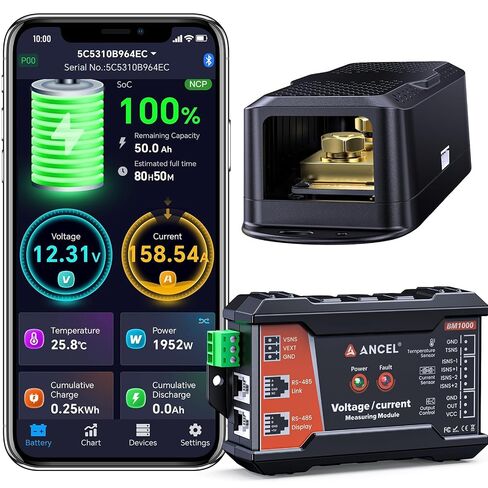 (Upgraded BM300) ANCEL BM300 Pro 6V 12V 24V Battery Monitor - Bluetooth 5.3 Battery Monitor with Charging, Cranking System Test & Alarm - IP67 Waterproof Voltmeter for Trucks, Cars, Motorcycles, Boats in Saudi Arabia