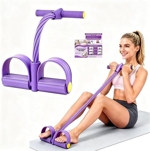 Multifunction Foot Pedal Resistance Bands with Handles, 6-Tube Elastic Yoga Exercise Bands, Home Gym Workout Equipment for Women & Men to Abs, Core, Leg, Arm, Waist Stretching in Kuwait